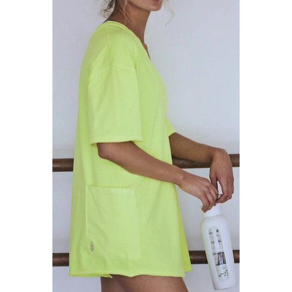 FREE PEOPLE FP MOVEMENT SOUR CITRUS HOT SHOT TEE SHORTS ROMPER MEDIUM NEW W/TAGS - Picture 3 of 6